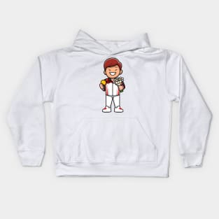 Cute Boy Winning Champion Cartoon Kids Hoodie